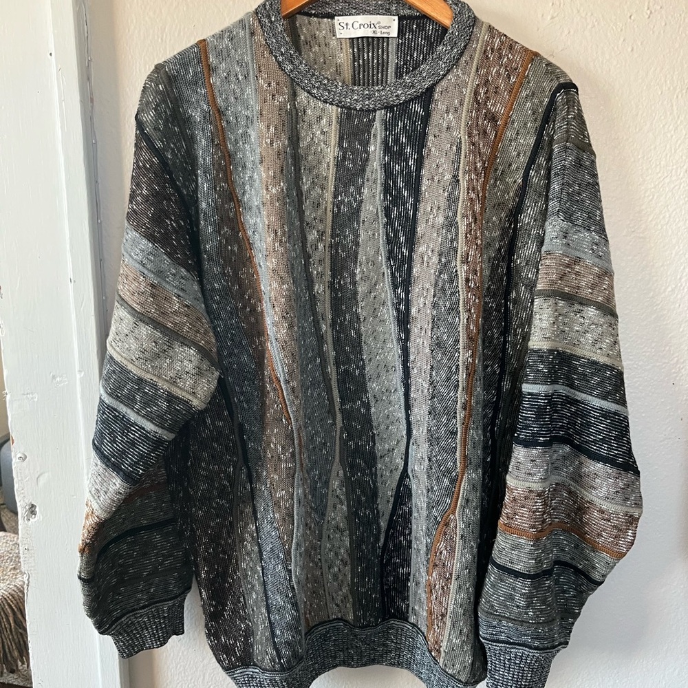 St. Croix Men's Multi-Striped Crewneck Sweater
